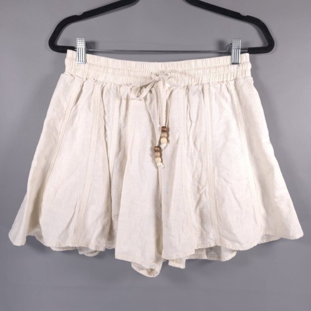 HEARTLOOM LINEN Blend Delaney Short Bisque Elastic Waist No Size Tag MEDIUM